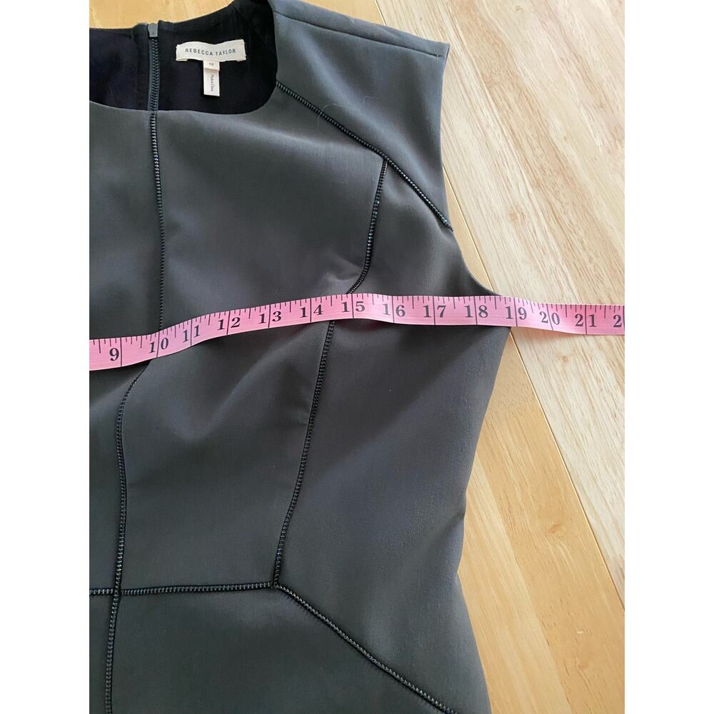Rebecca Taylor Olive Green Sleeveless Zip Shift Dress - Picture 9 of 9